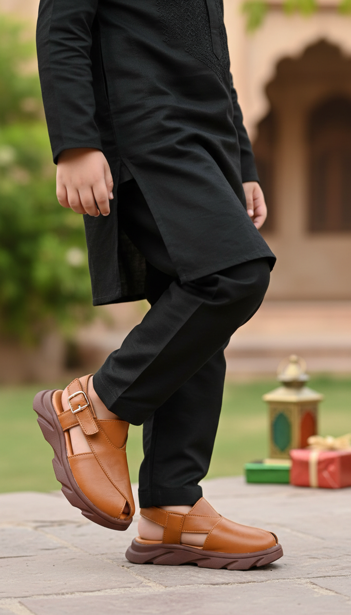 Boys Mustard Peshawari Chappal KD4958