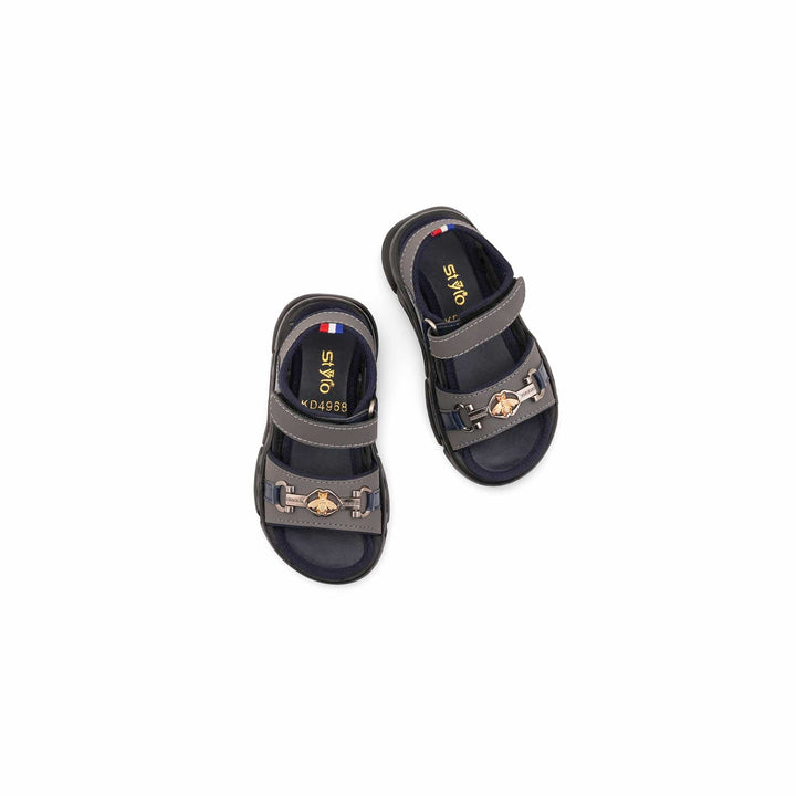 Boys Grey Formal Sandal KD4968