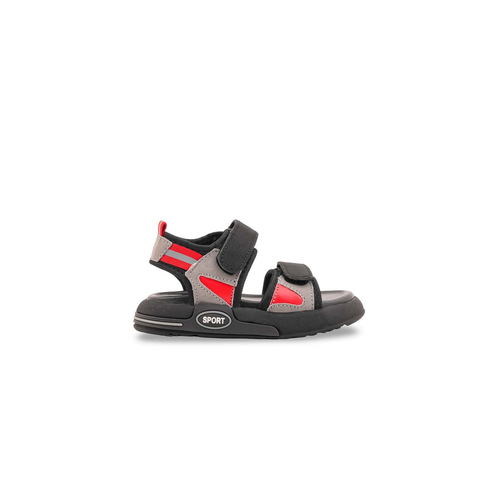 Boys Black Casual Sandal KD4978