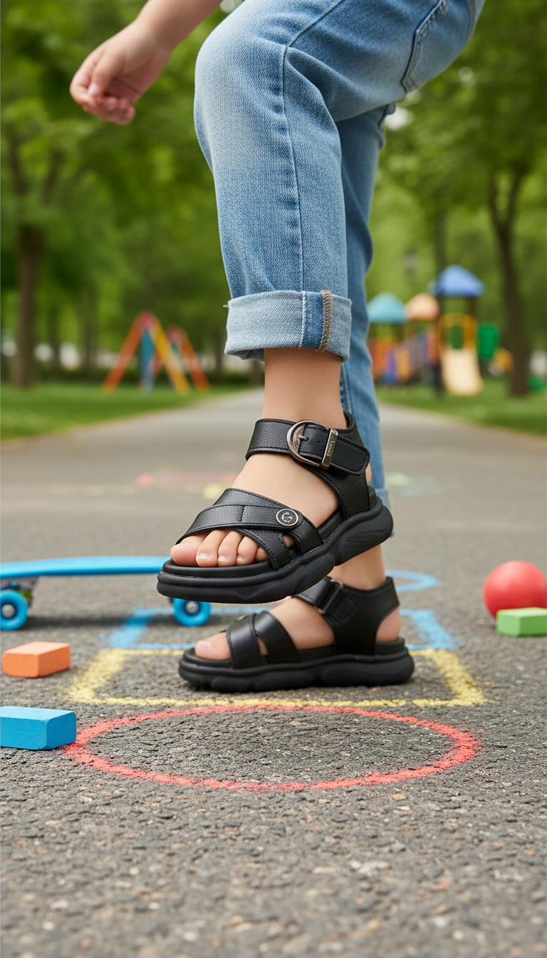 Boys Black Formal Sandal KD4981
