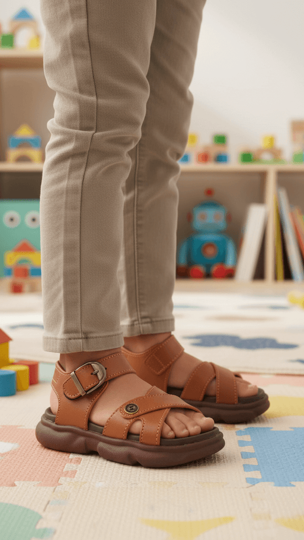 Boys Brown Formal Sandal KD4981