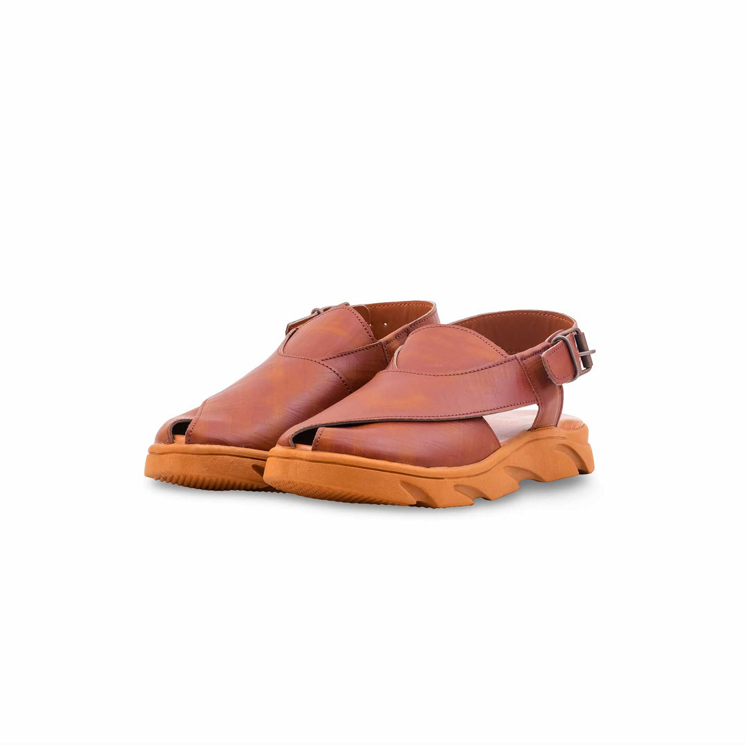 Boys Tan Peshawari Chappal KD4994