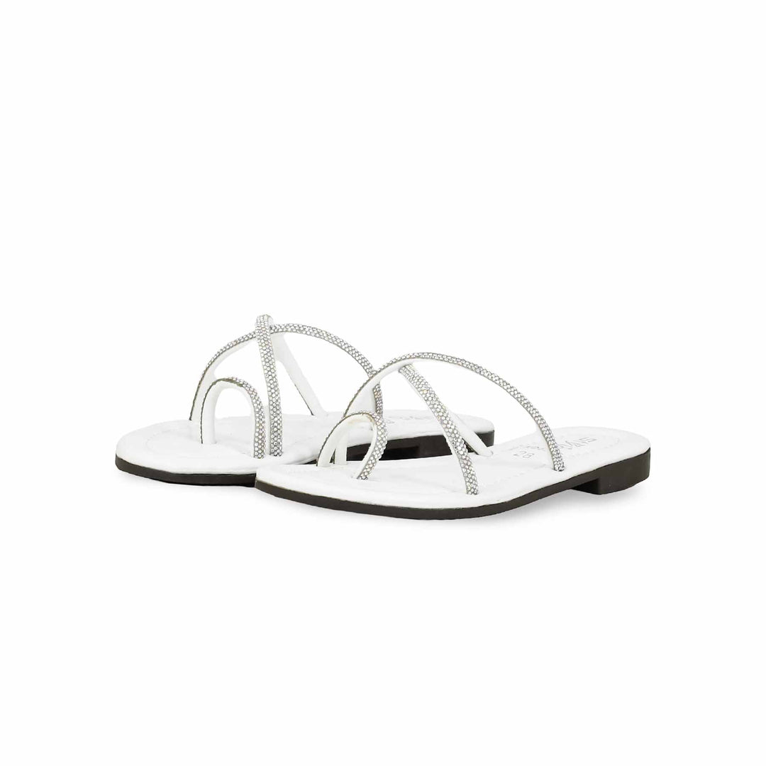 Girls White Casual Slipper KD5528