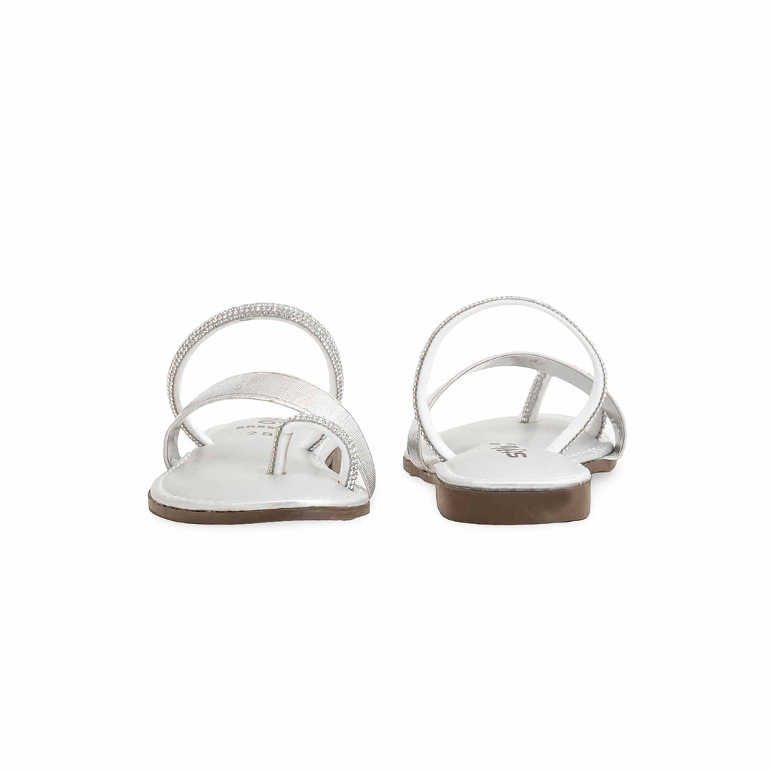Girls Silver Casual Slipper KD5529