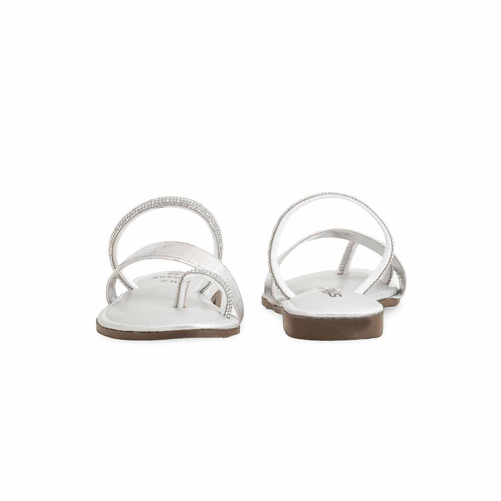 Girls Silver Casual Slipper KD5529