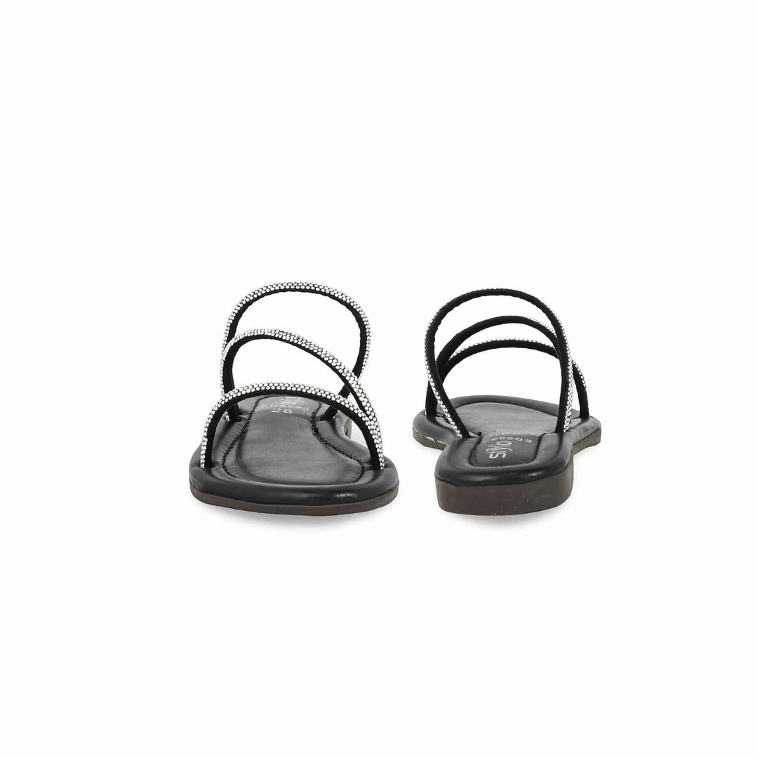 Girls Black Casual Slipper KD5533