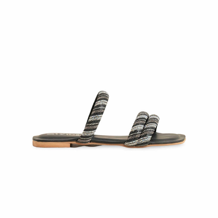 Girls Black Fancy Slipper KD5535
