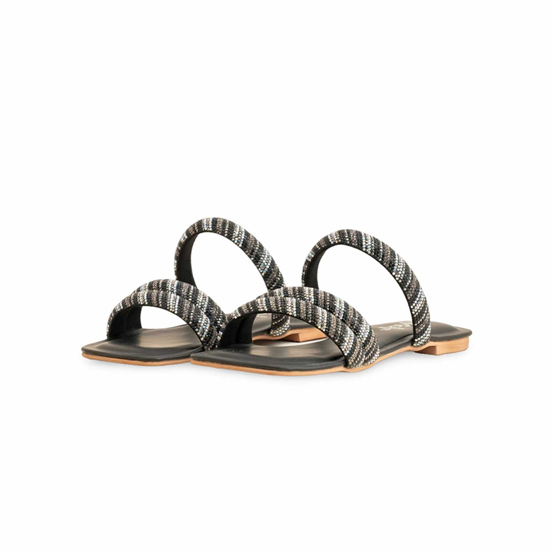 Girls Black Fancy Slipper KD5535