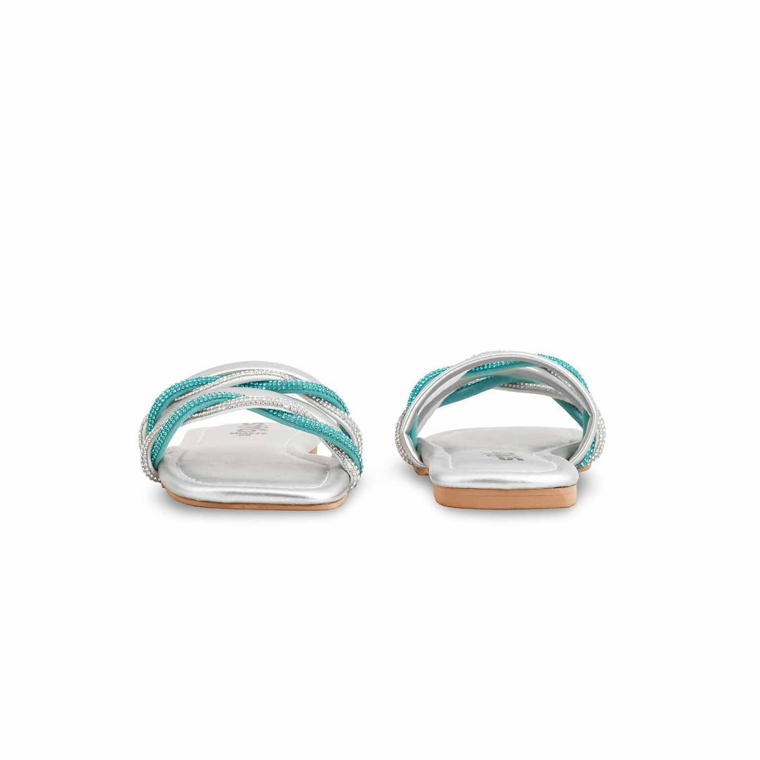 Girls Silver Fancy Slipper KD5539