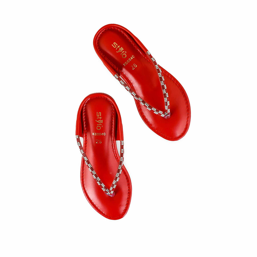 Girls Red Casual Slipper KD5540