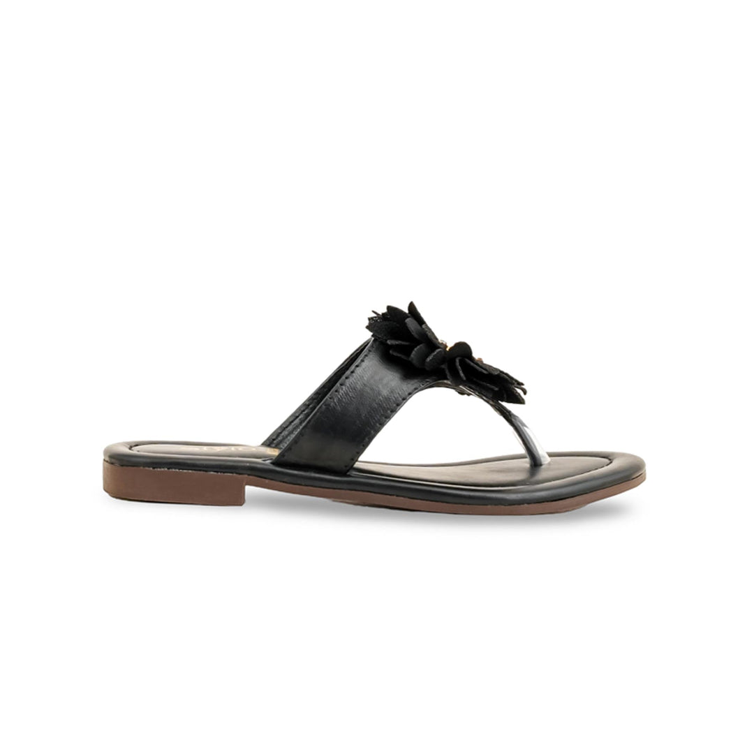 Girls Black Casual Slipper KD5548