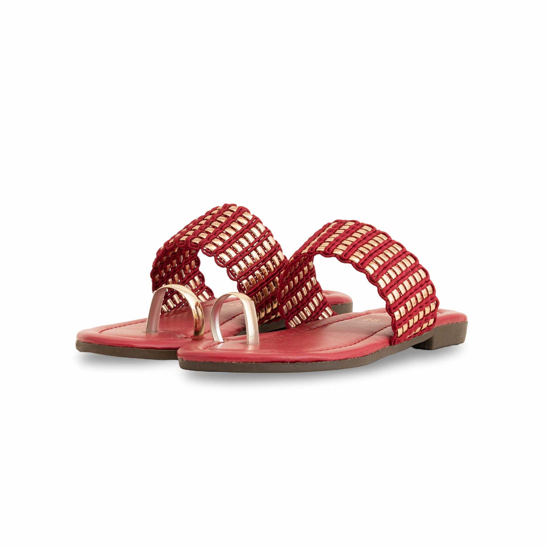 Girls Red Casual Slipper KD5551