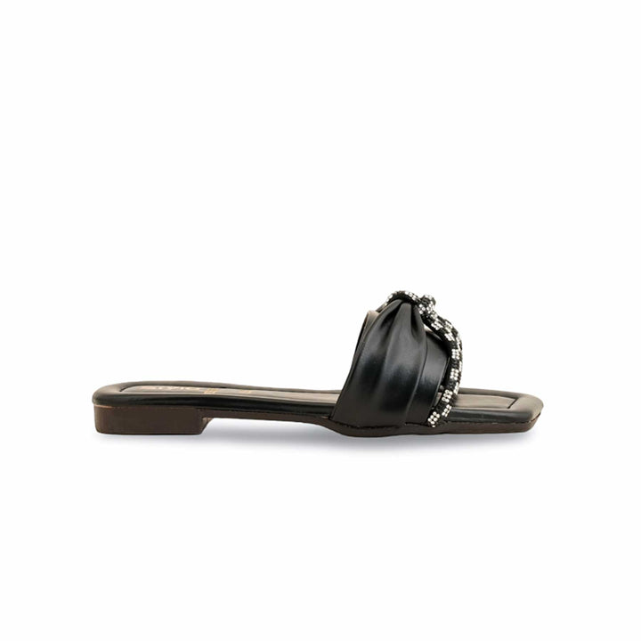Girls Black Casual Slipper KD5556