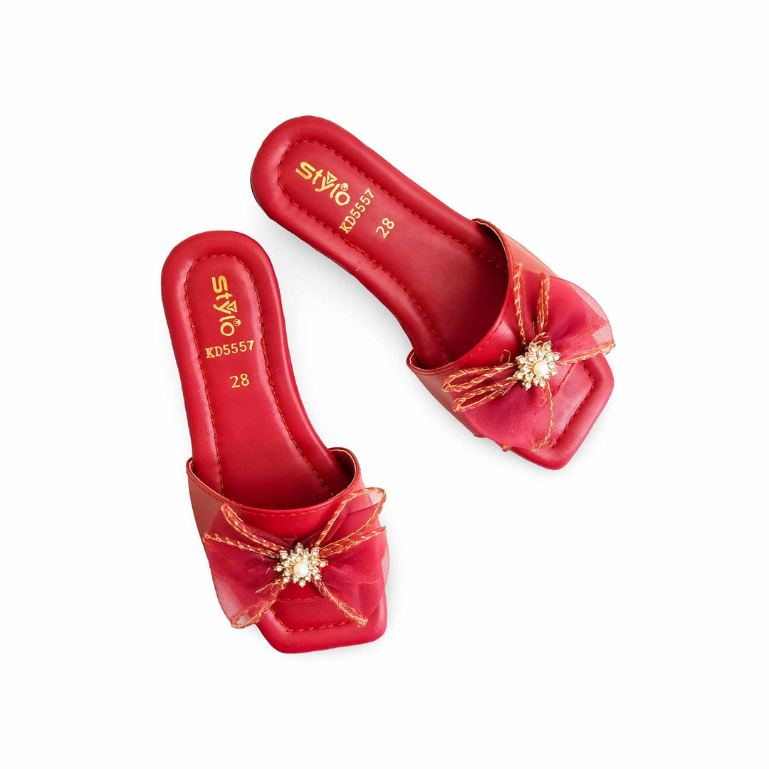 Girls Red Casual Slipper KD5557