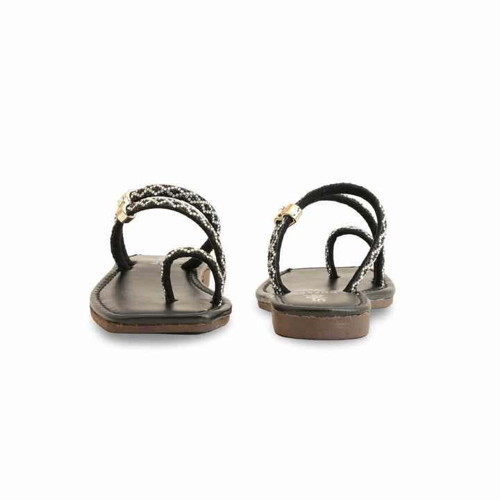 Girls Black Fancy Slipper KD5582