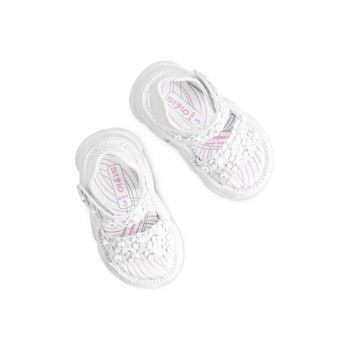 Girls White Casual Sandal KD5612