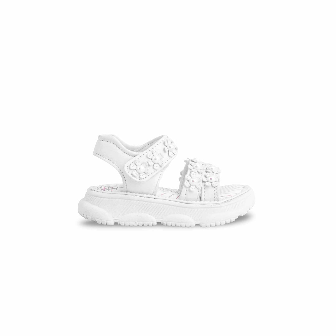 Girls White Casual Sandal KD5612