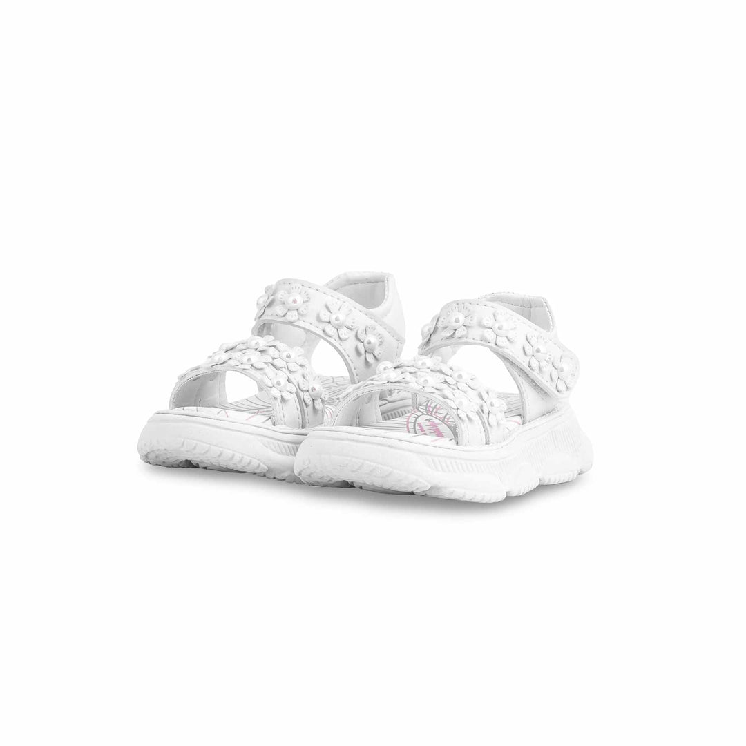 Girls White Casual Sandal KD5612