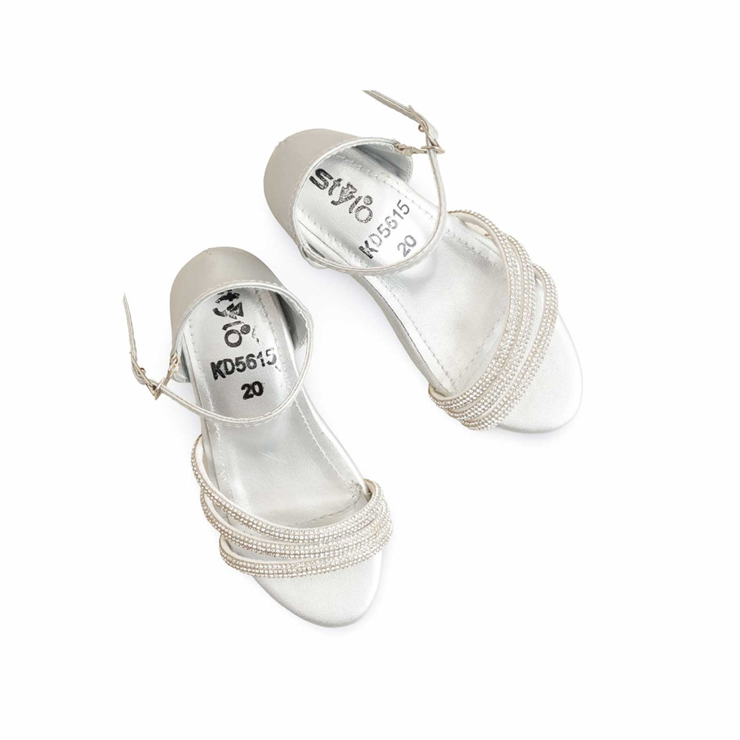 Girls Silver Fancy Sandal KD5615