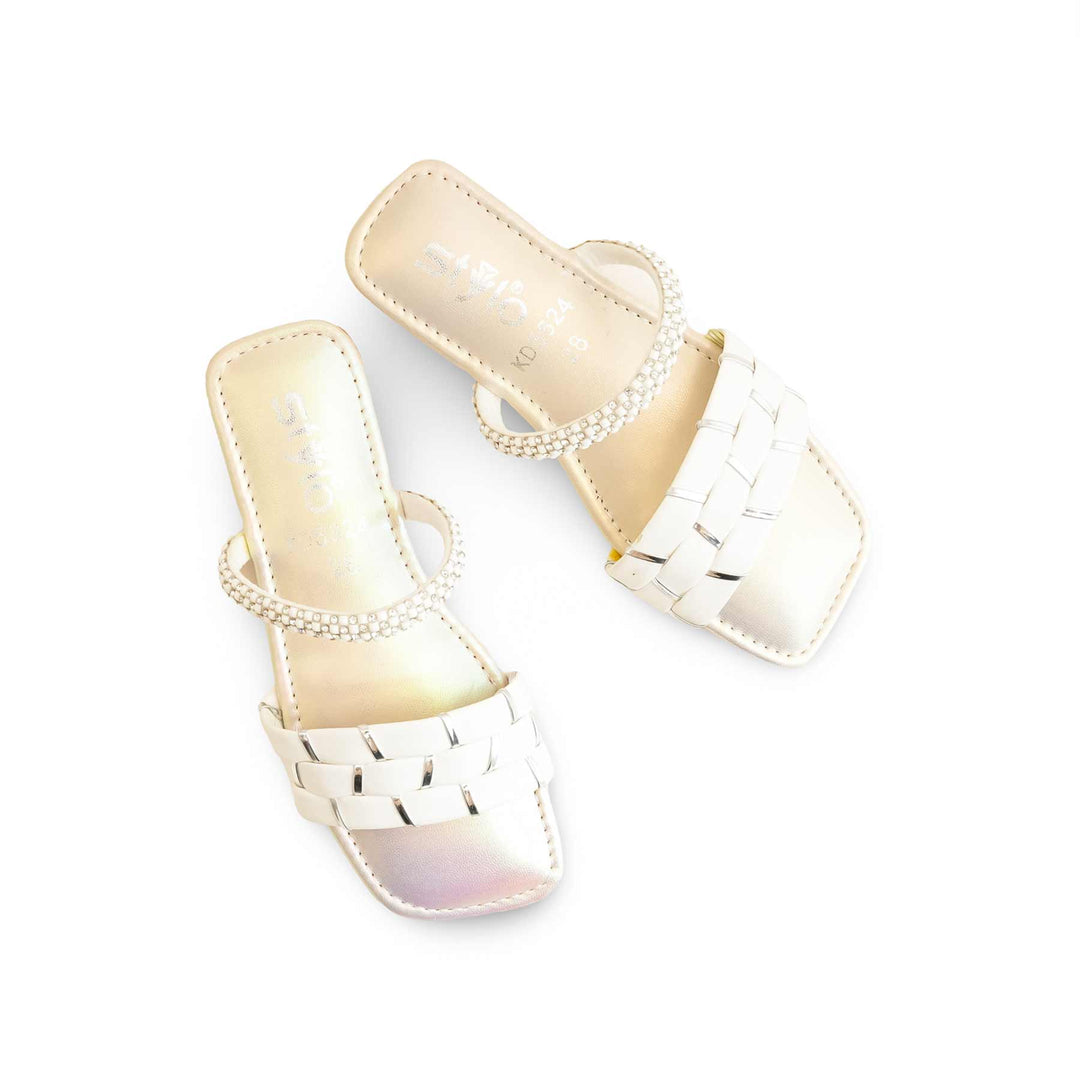 Girls Cream Formal Slipper KD5624