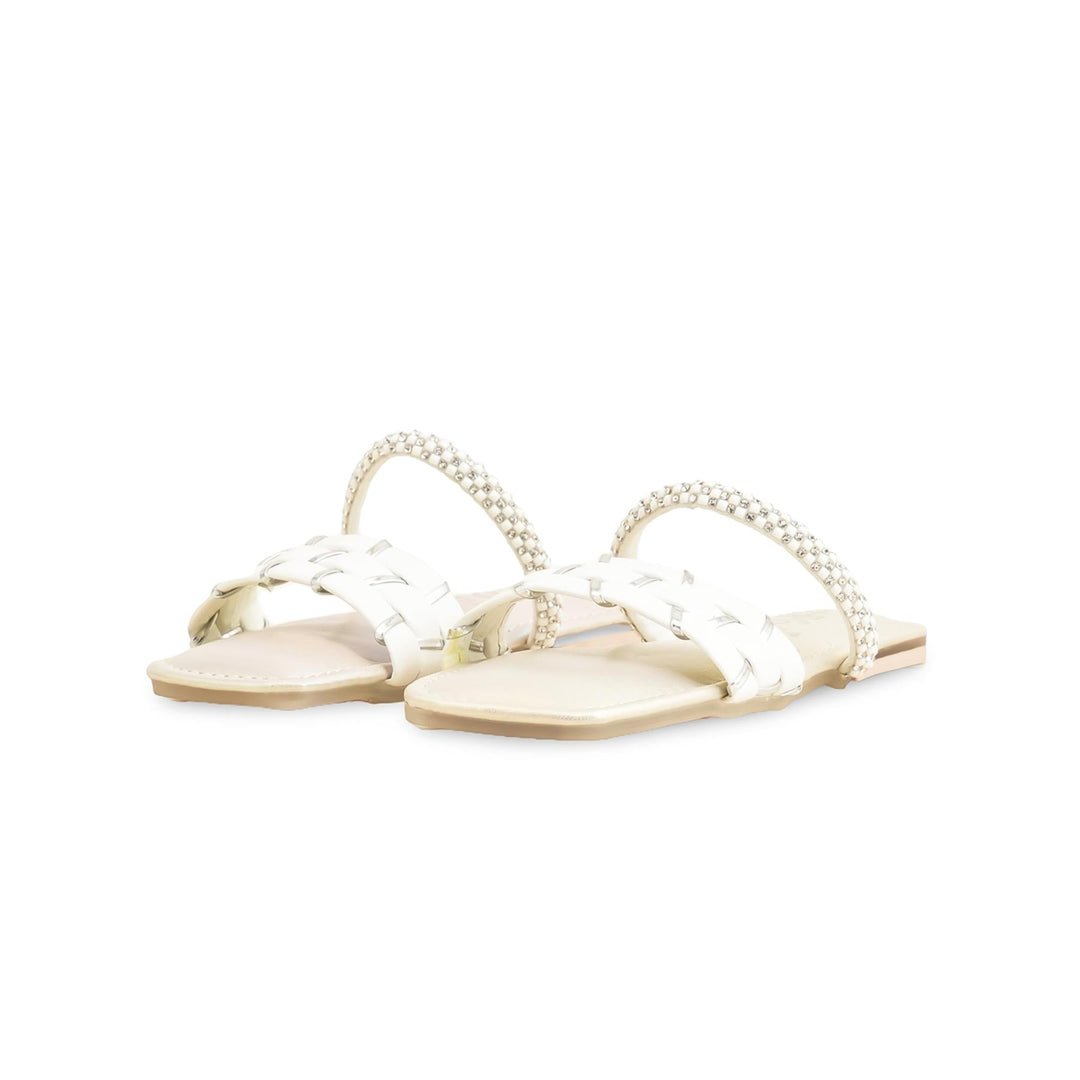 Girls Cream Formal Slipper KD5624