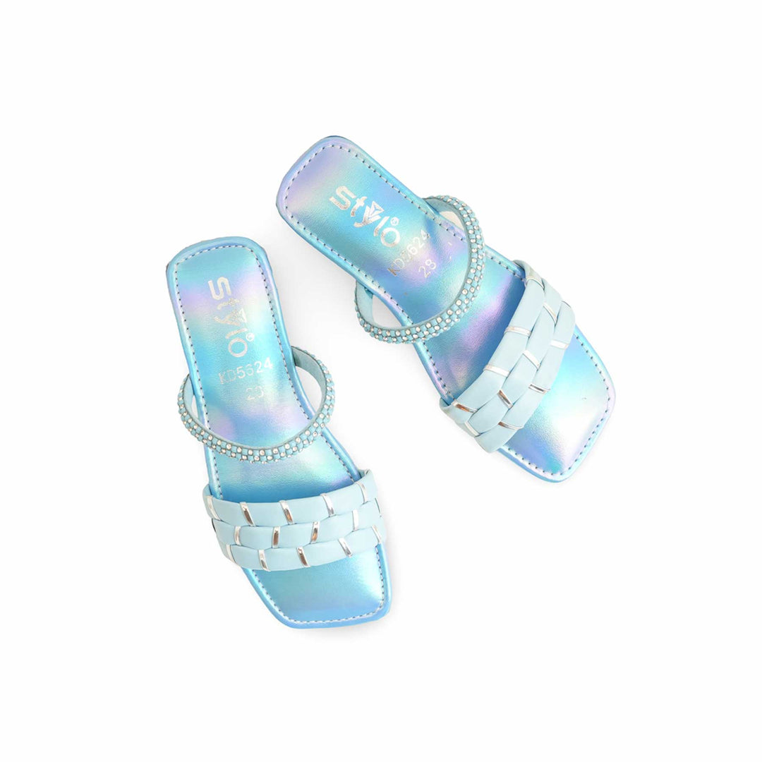 Girls Sky Blue Formal Slipper KD5624