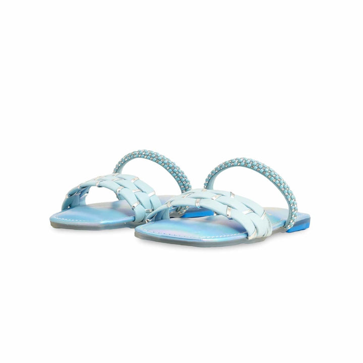 Girls Sky Blue Formal Slipper KD5624