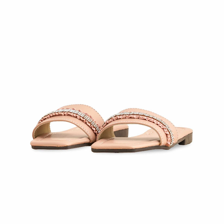 Girls Peach Fancy Slipper KD5626