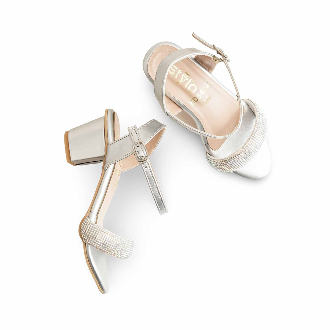 Girls Silver Fancy Sandal KD5632