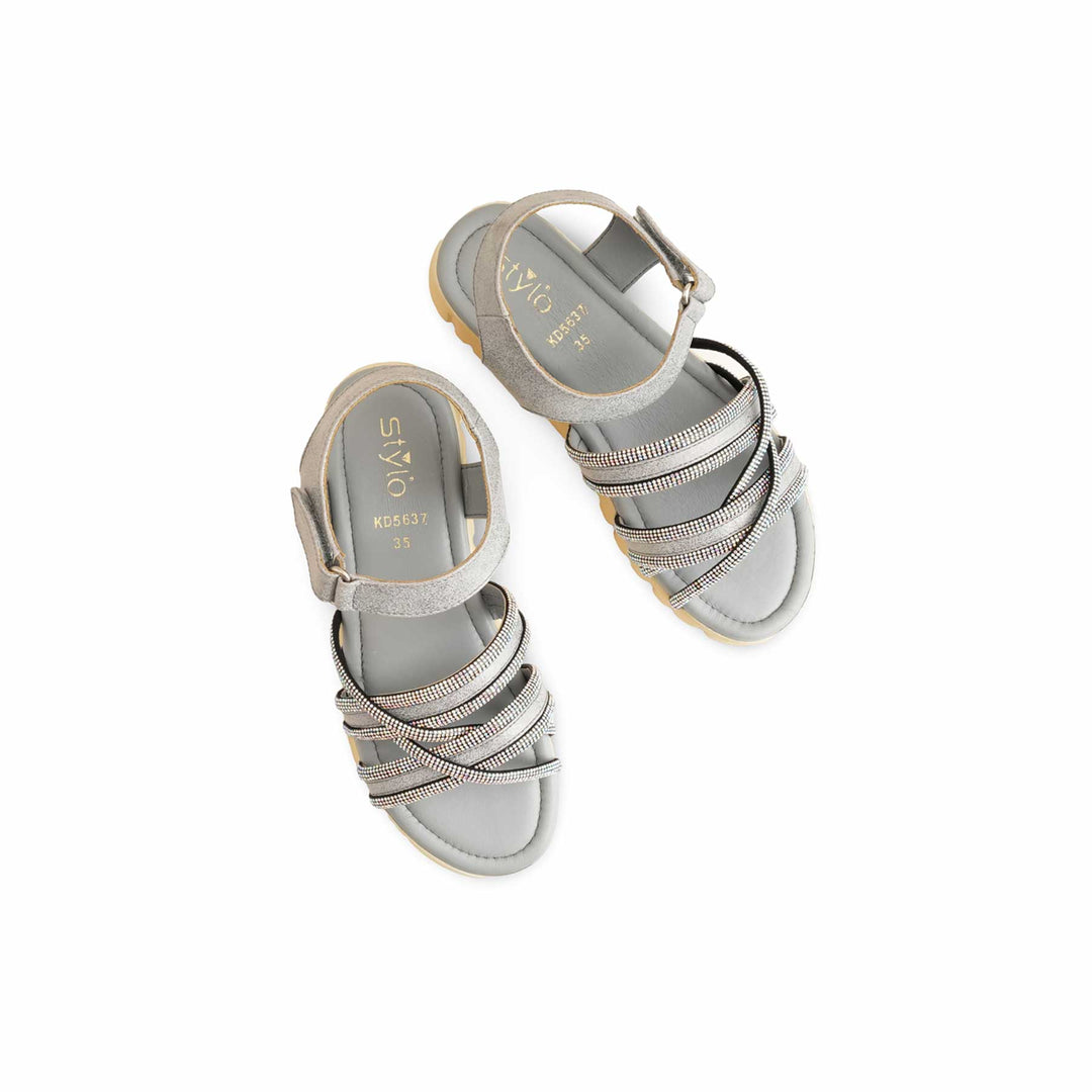 Girls Grey Formal Sandal KD5637