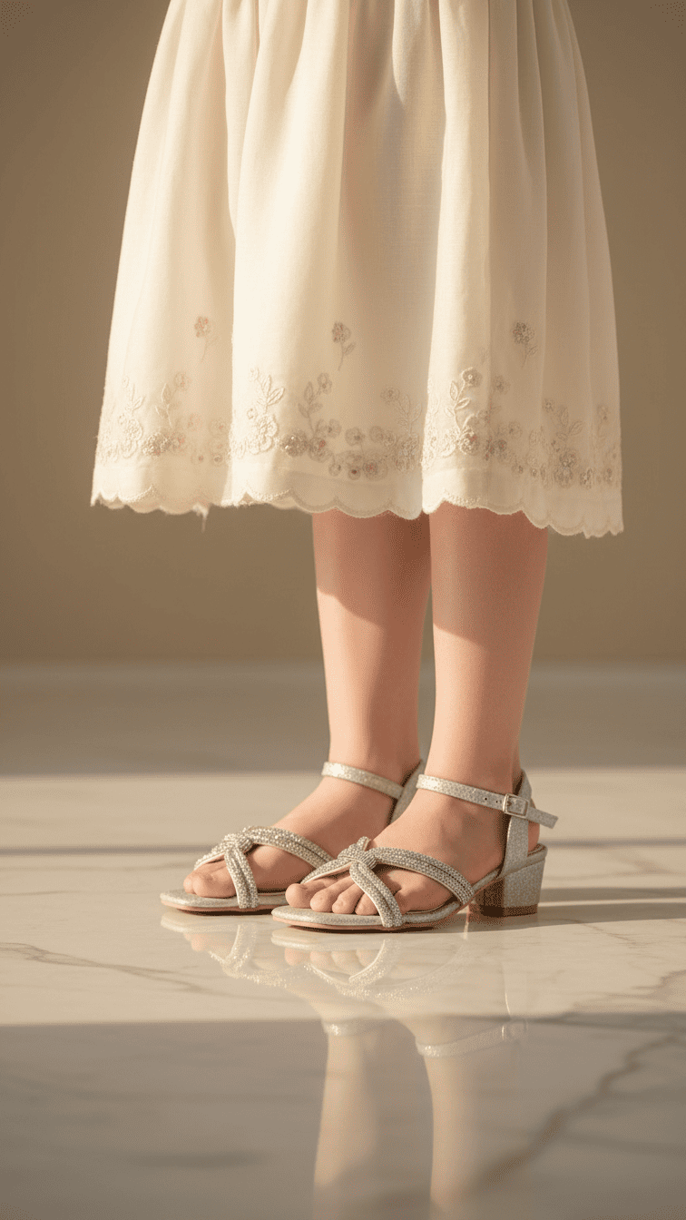 Girls Silver Fancy Sandal KD5712
