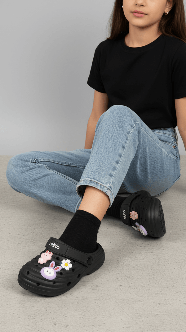 Girls Black Casual Flip Flop KD5723