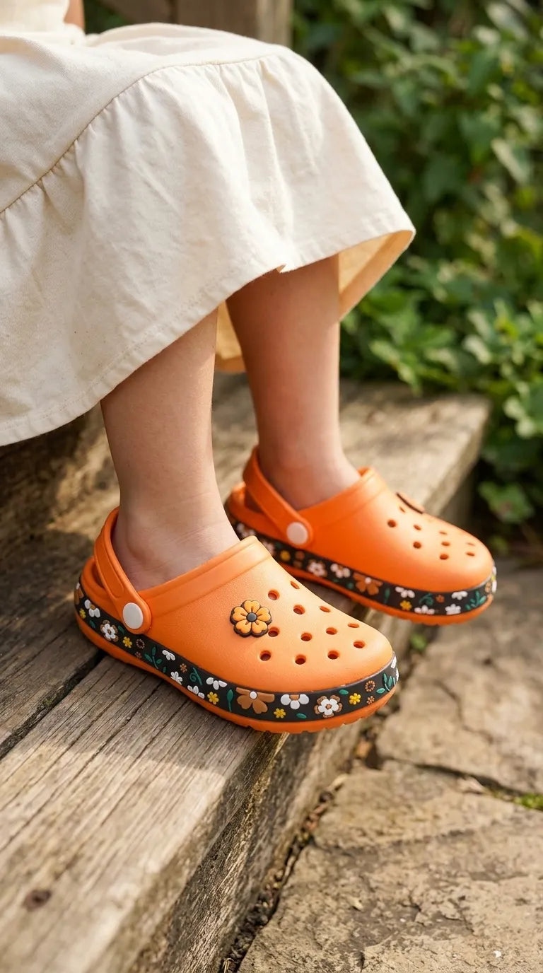 Girls Orange Flip Flops KD5736