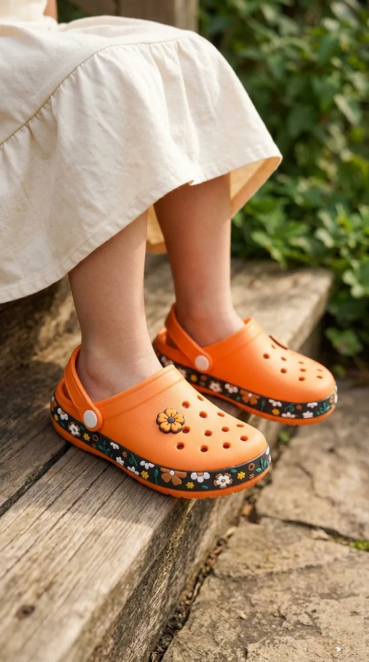 Girls Orange Flip Flops KD5736
