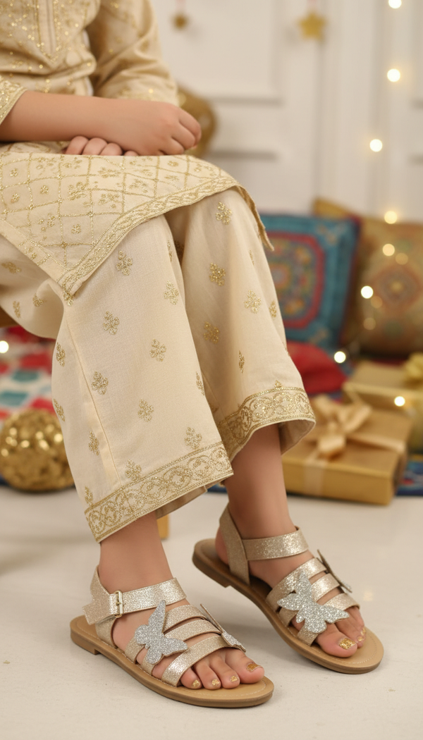 Girls Golden Fancy Sandal KD5777