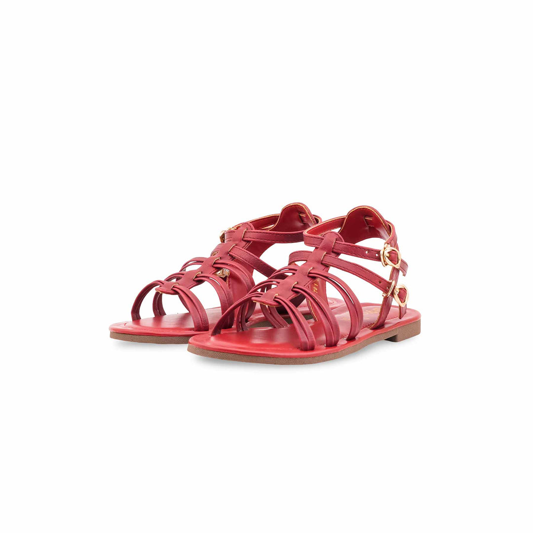 Girls Maroon Casual Sandal KD5791