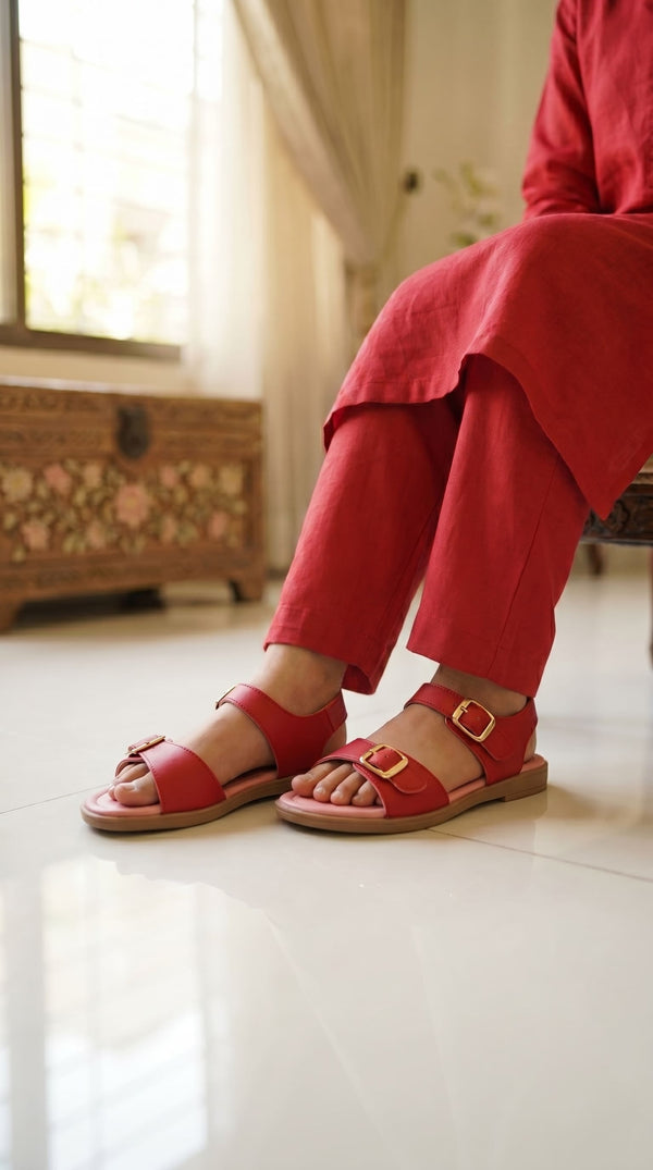 Girls Maroon Casual Sandal KD5794