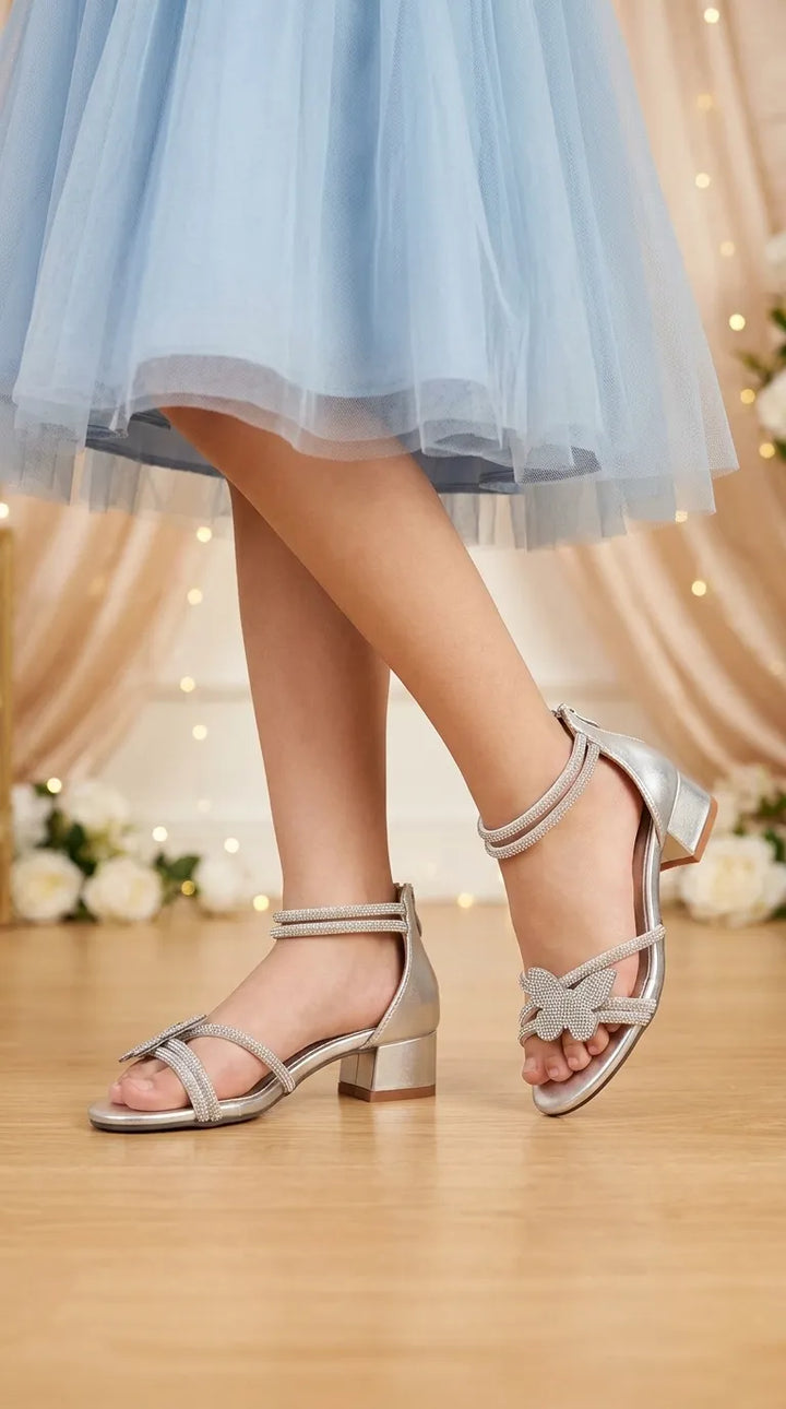 Girls Silver Fancy Sandal KD5801