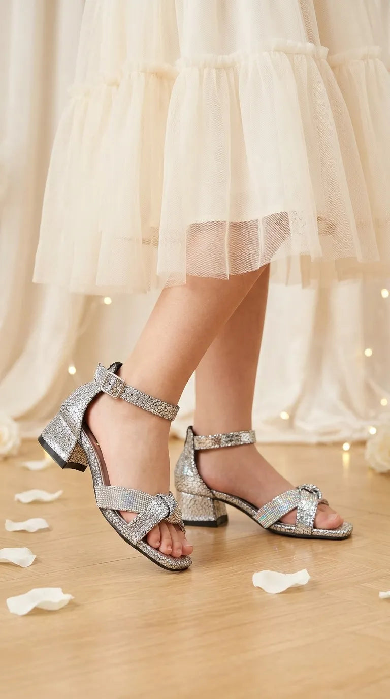 Girls Silver Formal Sandal KD5802