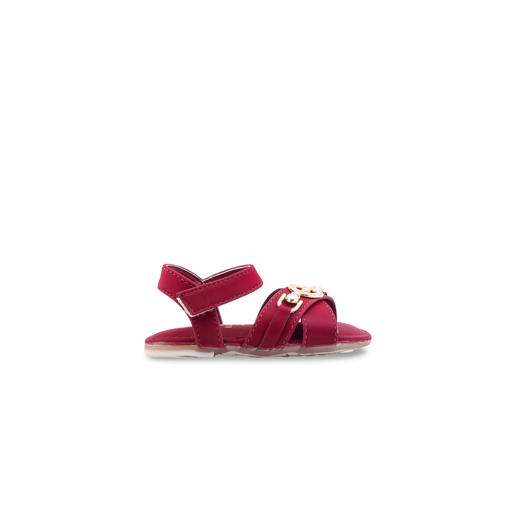 Girls Maroon Formal Sandal KD5809