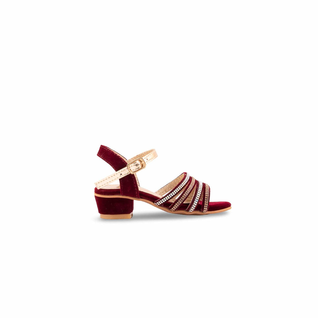 Girls Maroon Fancy Sandal KD5829