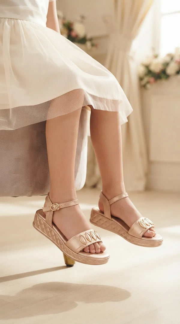 Girls Golden Formal Sandal KD5839
