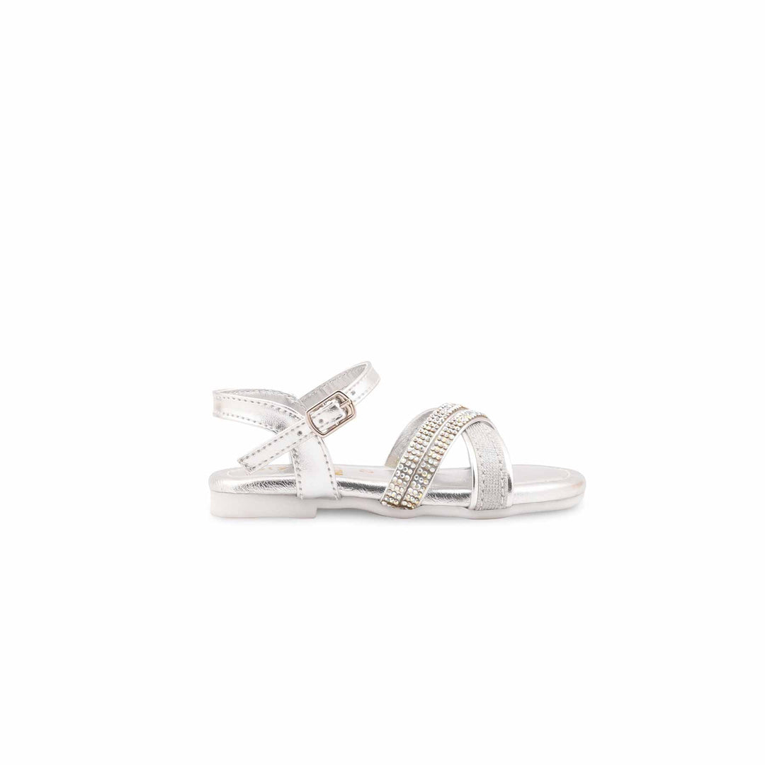 Girls Silver Fancy Sandal KD5844