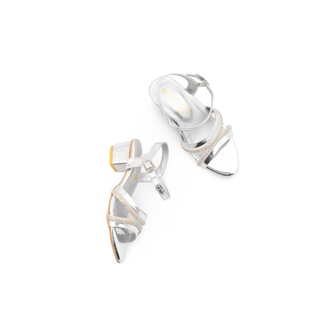 Girls Silver Fancy Sandal KD5849