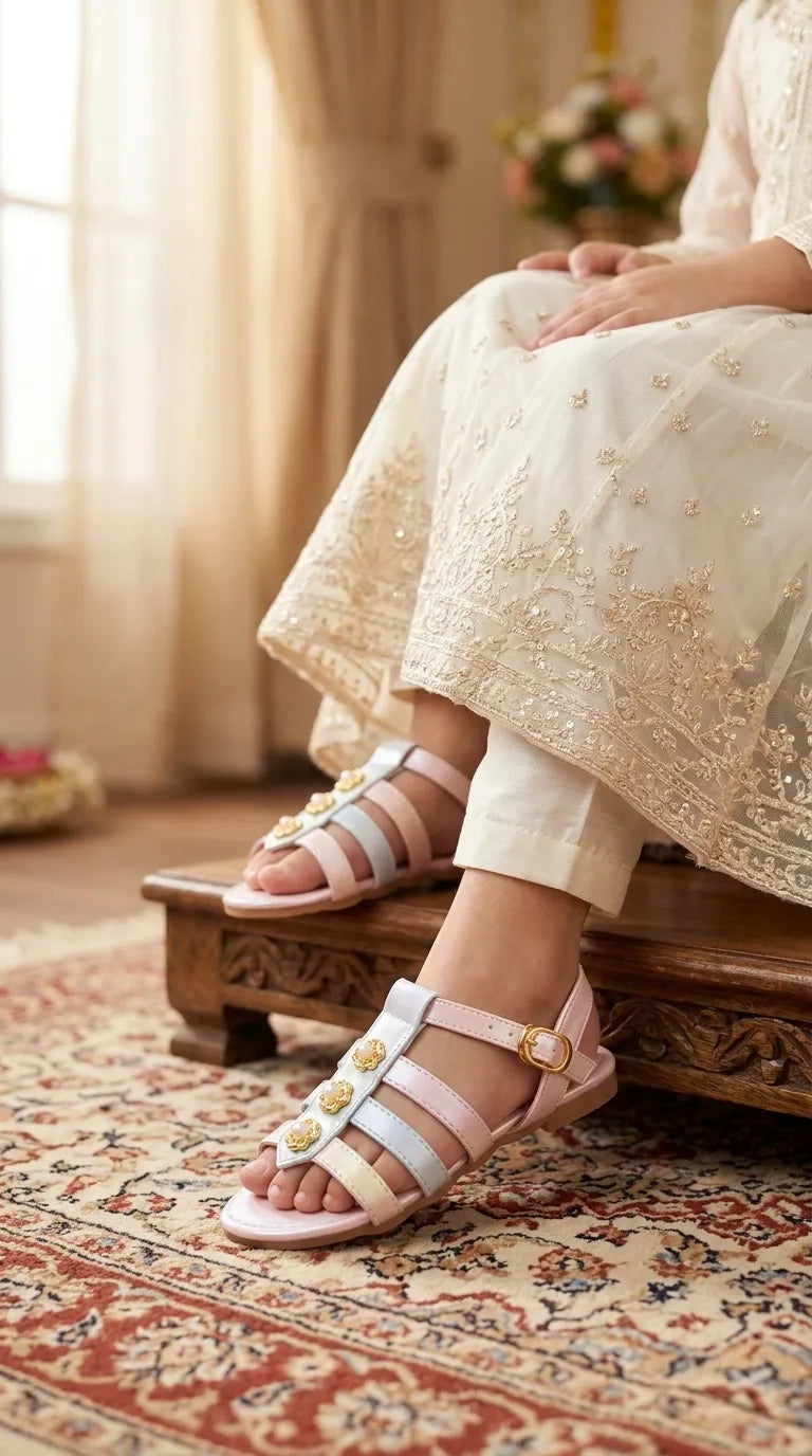 Girls Pink Formal Sandal KD5866