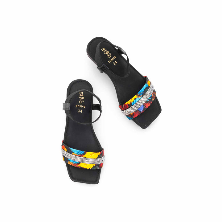 Girls Black Casual Sandal KD5869