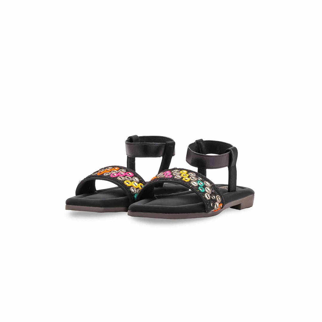 Girls Black Casual Sandal KD5873