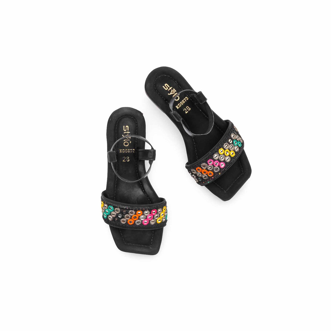 Girls Black Casual Sandal KD5873