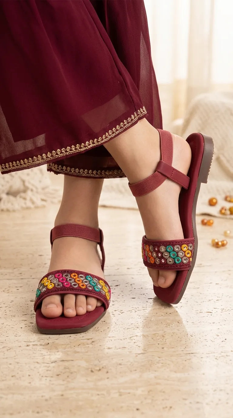 Girls Red Casual Sandal KD5873