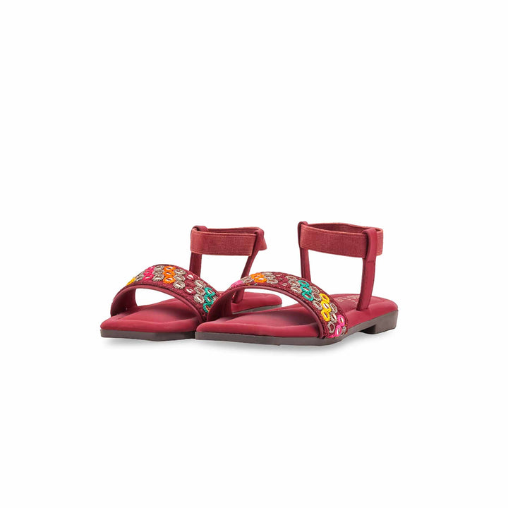 Girls Red Casual Sandal KD5873